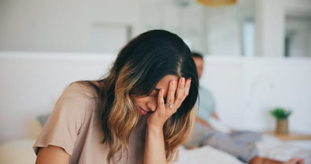 Frustrated couple at home.