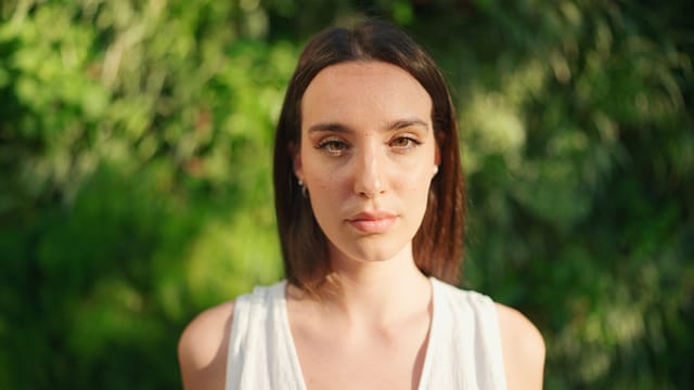 serious woman outdoor portrait