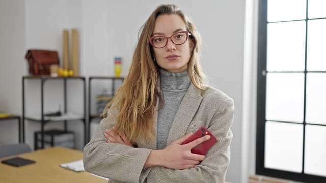 Woman in her office.