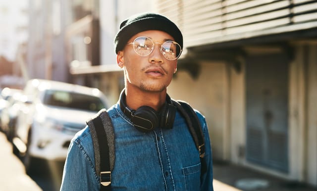 hipster guy with beanie on