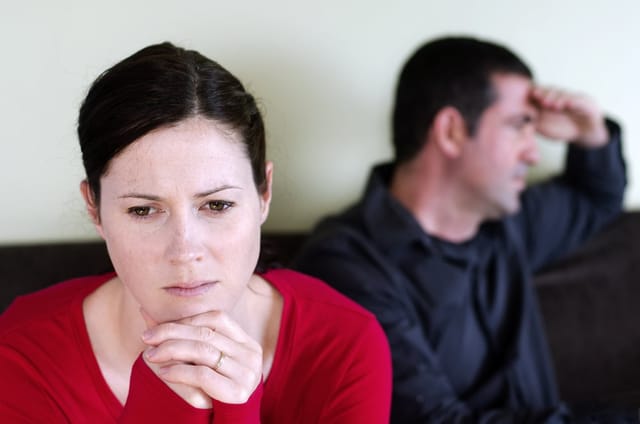 Married couple refusing to speak.