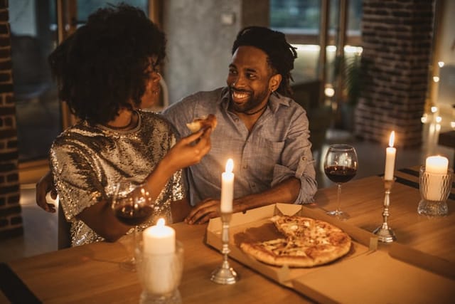 couple sharing romantic date