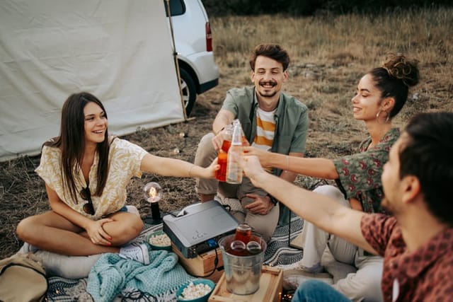 couples on camping double date