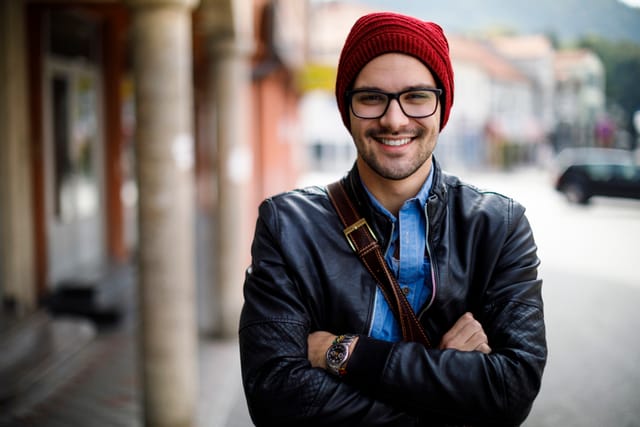 Portrait of smiling young man outdoor