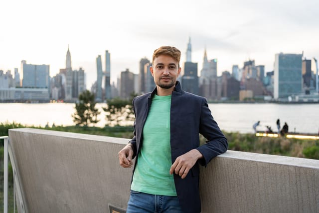 Portrait of a latin man in New York City