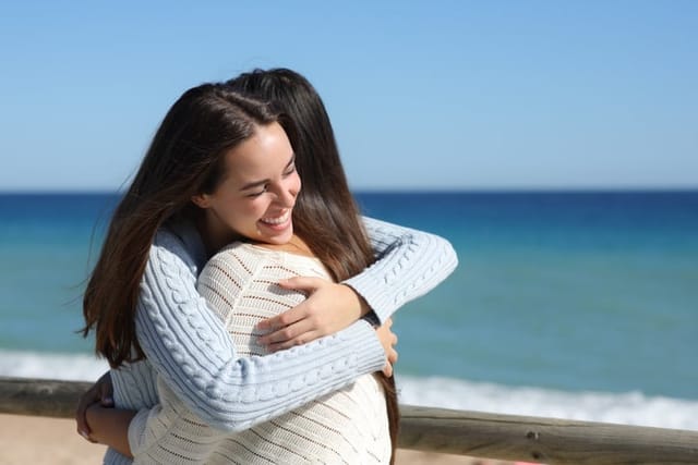 friends hugging