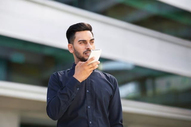 speaking on mobile