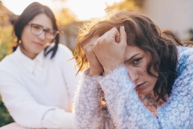 Mother concerned about her daughter.