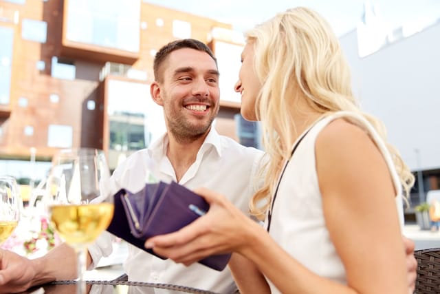 Man and a woman on a date.