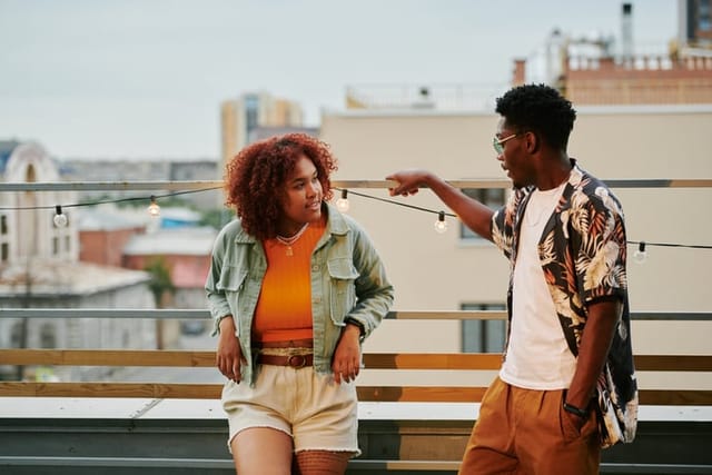 couple on rooftop date