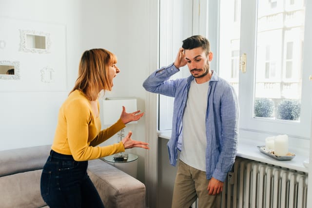 young couple having heated argument