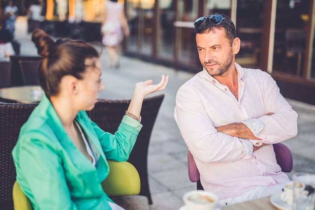 Friends having conversation.