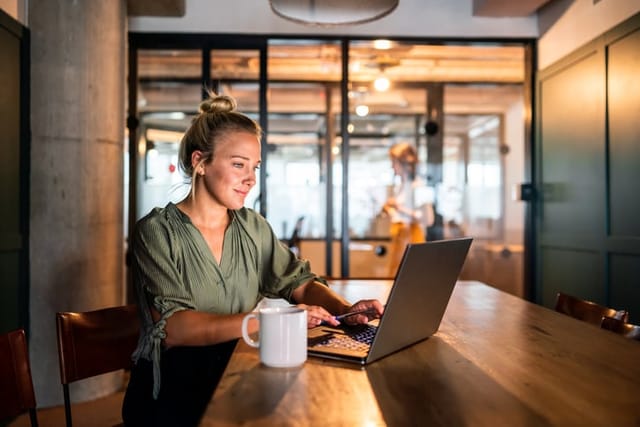 Young woman at work.