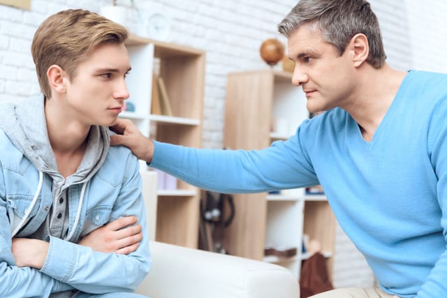Father tries to talk to his son.