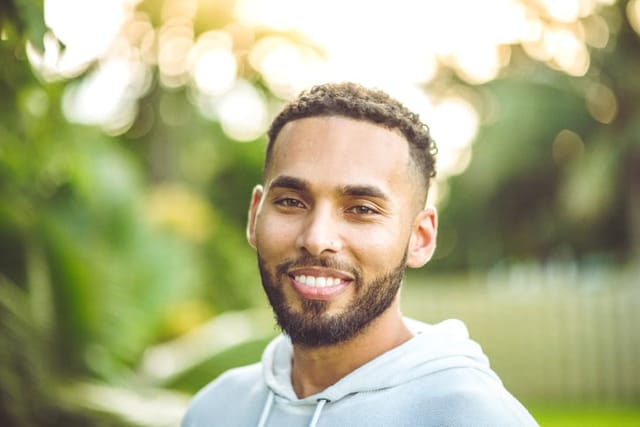 Handsome guy in outdoor portrait