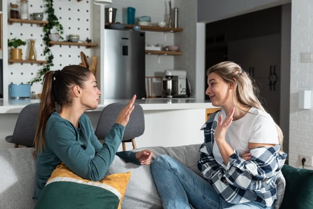 Young women having an argument.