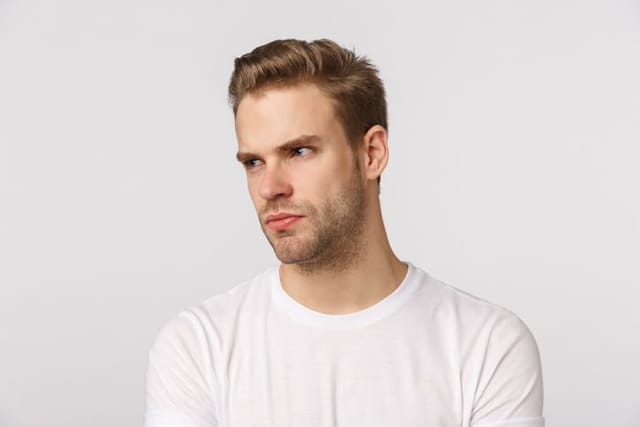 Man looking angry.