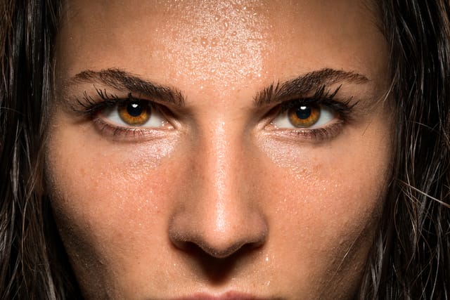 Closeup of a woman's eyes.