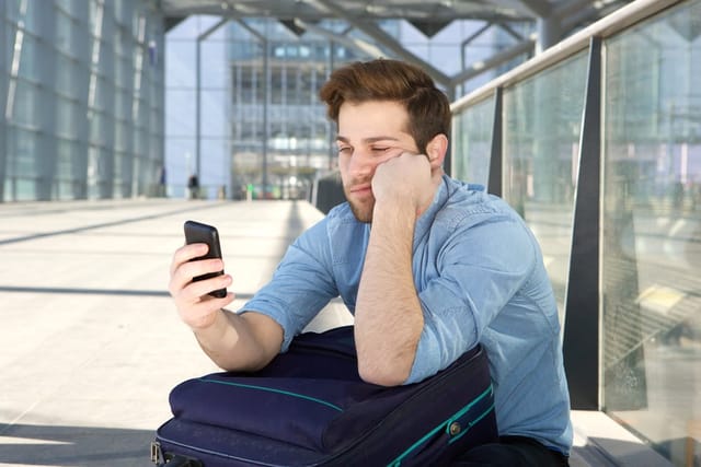 Young man on his phone.