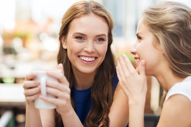Two women having a discussion.