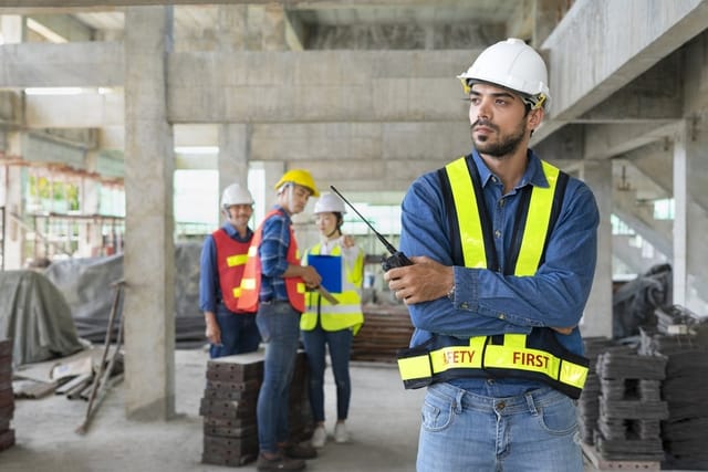 An engineer in a construction site.