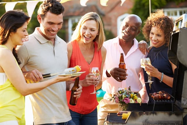 group of friends outside