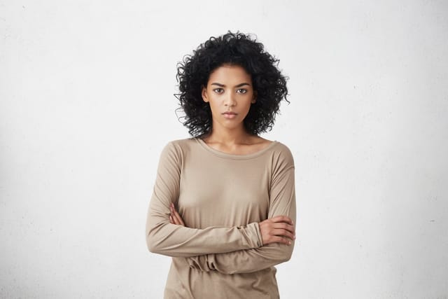 Angry young woman.