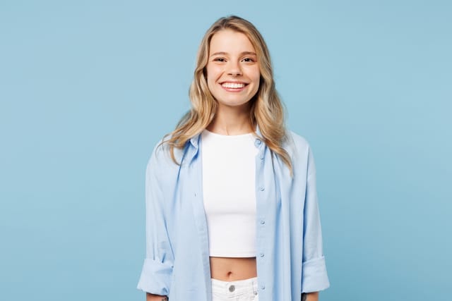 Smiling happy woman.