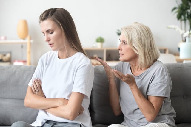Mother and daughter in an argument.