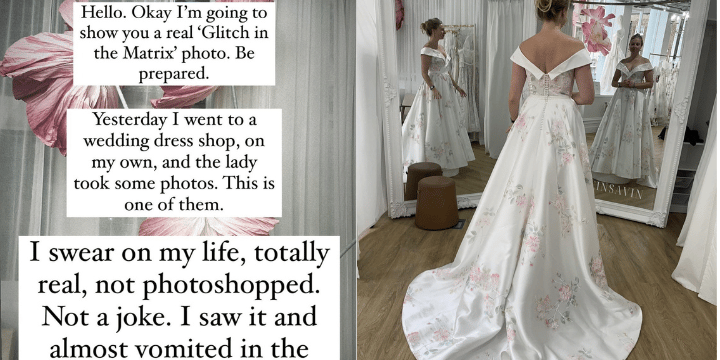 Wedding Dress Photo Captures Mind-Boggling Reflection: “There’s A Glitch In The Matrix”