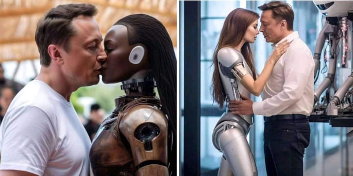 Photos Of Elon Musk Kissing Female Robots Are Freaking People Out