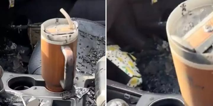 Woman Whose Stanley Cup Was The Only Thing To Survive Car Fire Is Offered New Car By Company