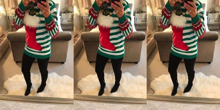 wine pocket christmas sweater