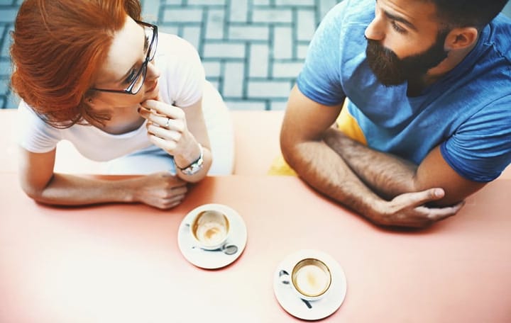 People drinking coffee.