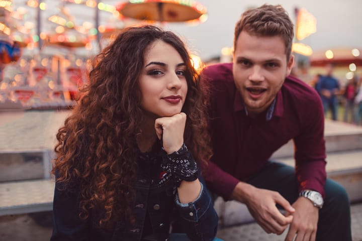 Young couple in Luna park