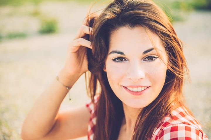 Front on Portrait of Young Beautiful Woman