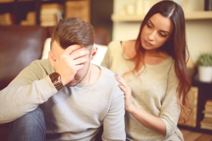 Consoling her depressed Boyfriend