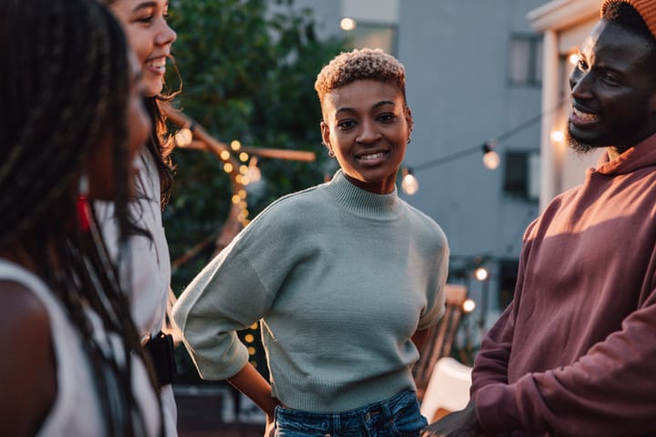 smiling young woman at party