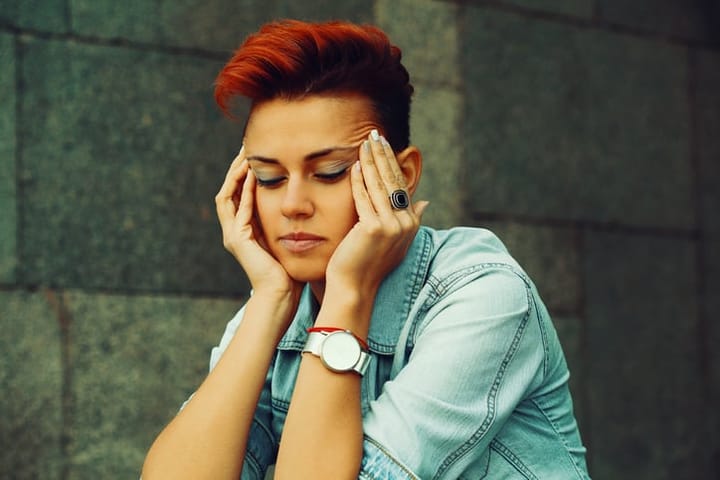 Portrait of a depressed woman