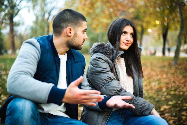 couple fighting outside