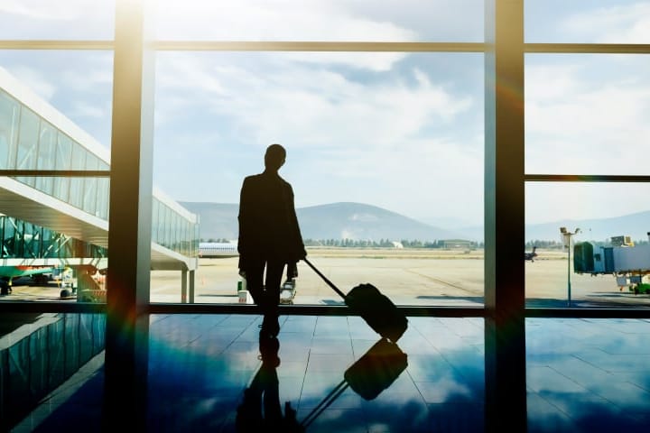 Woman at the airport.