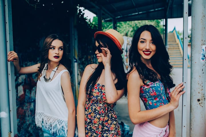 strong women friends portrait