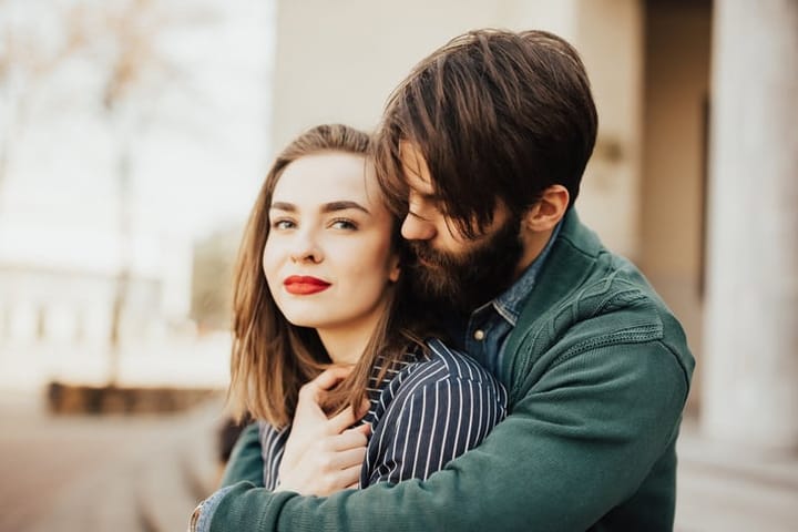 Couple embracing