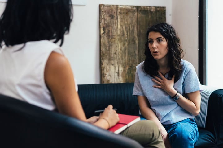 Woman in therapy session.
