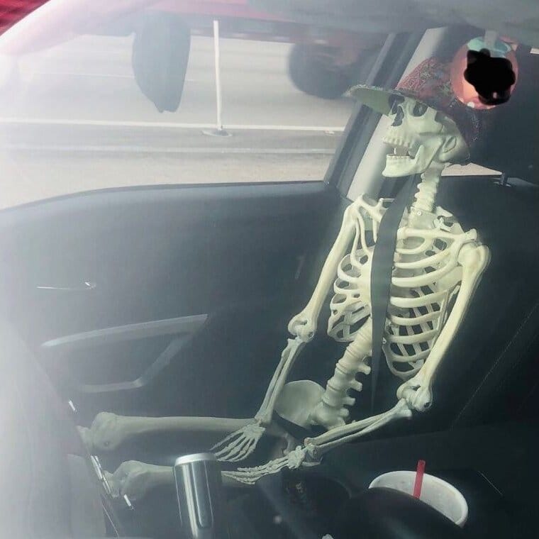 Driver Fined For Using Carpool Lane With Skeleton Passenger