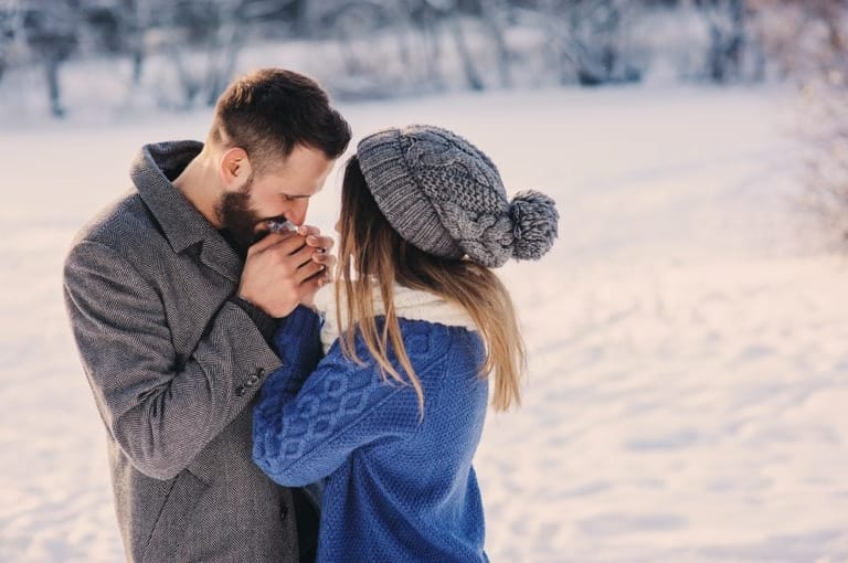 couple in the snow