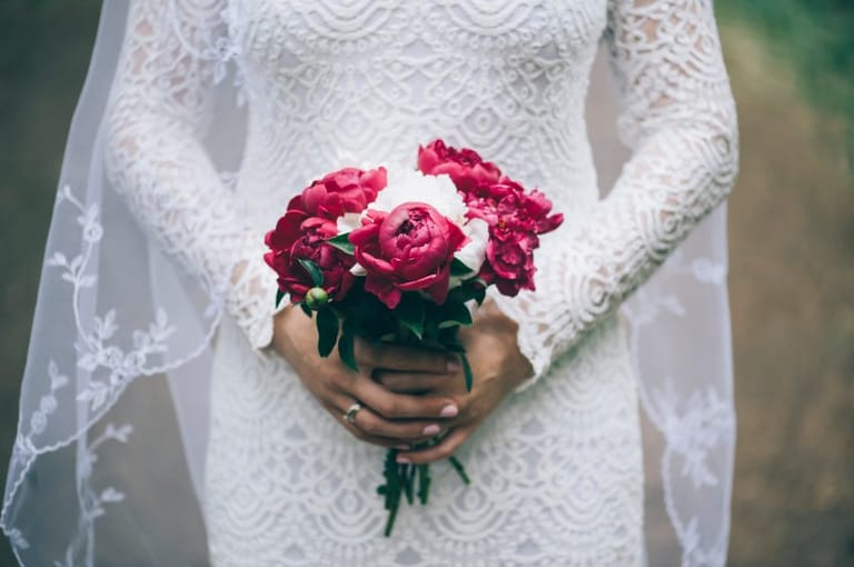 woman wedding bouquet