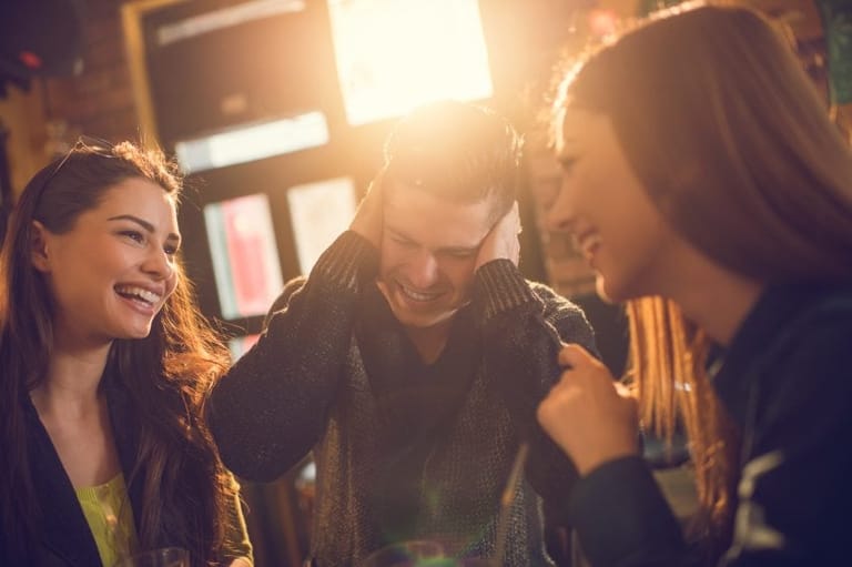 three friends hanging out