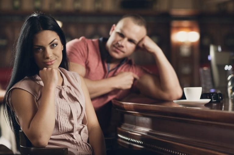 Woman on awkward date