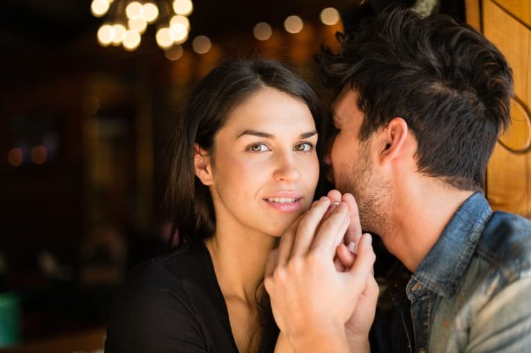 couple romantic cafe